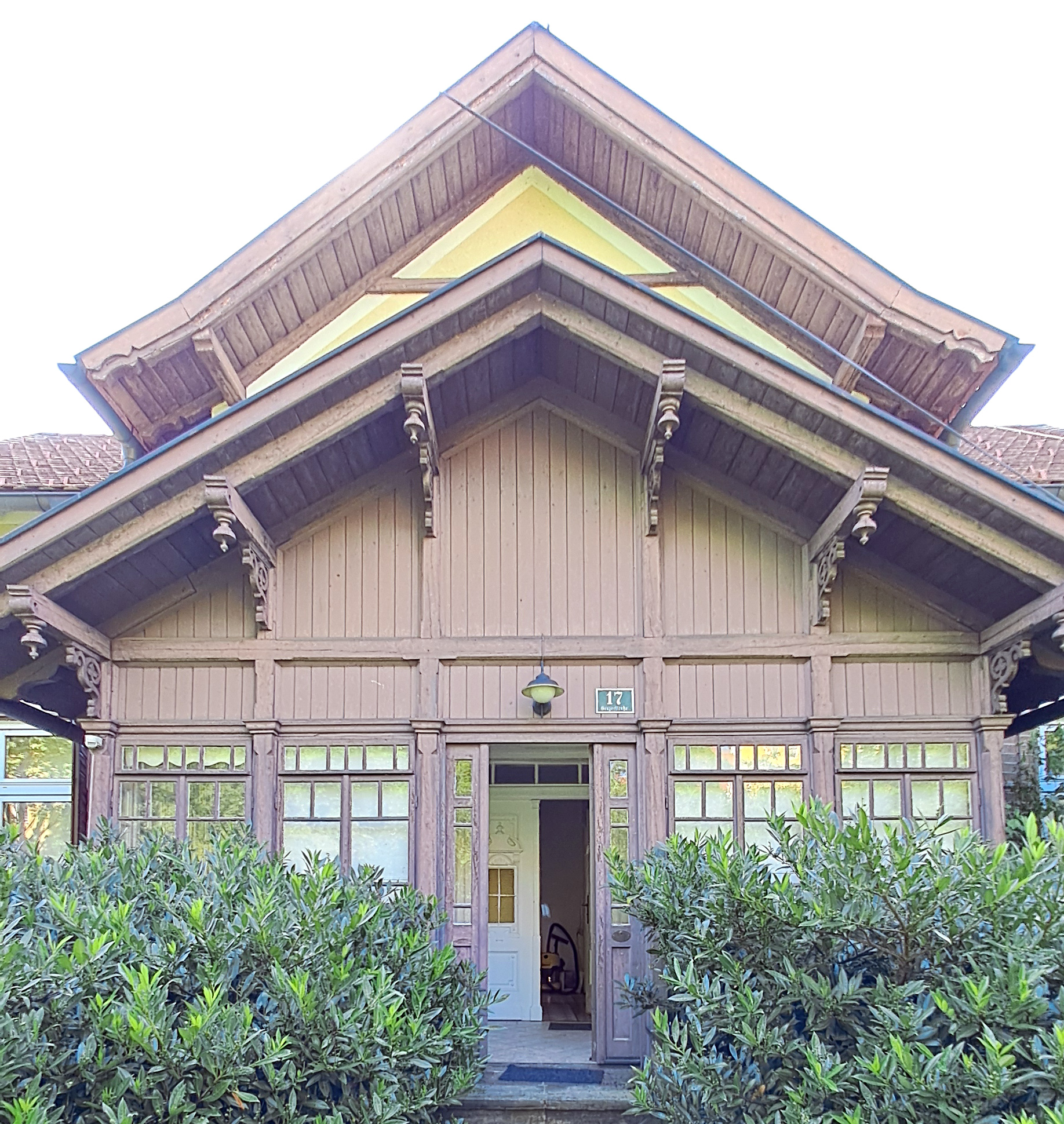 Umbau Haus G Hartberg, Detail Veranda mit Giebel
